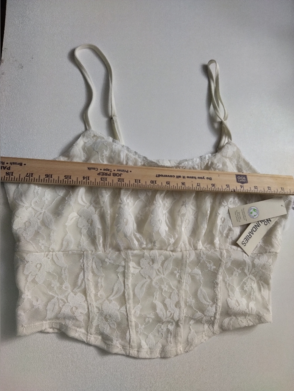 No Boundaries Lace Cropped Cami Top Only  White Size XL New - Picture 3 of 5